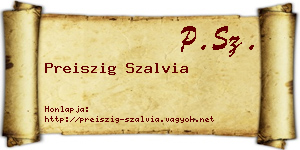 Preiszig Szalvia névjegykártya